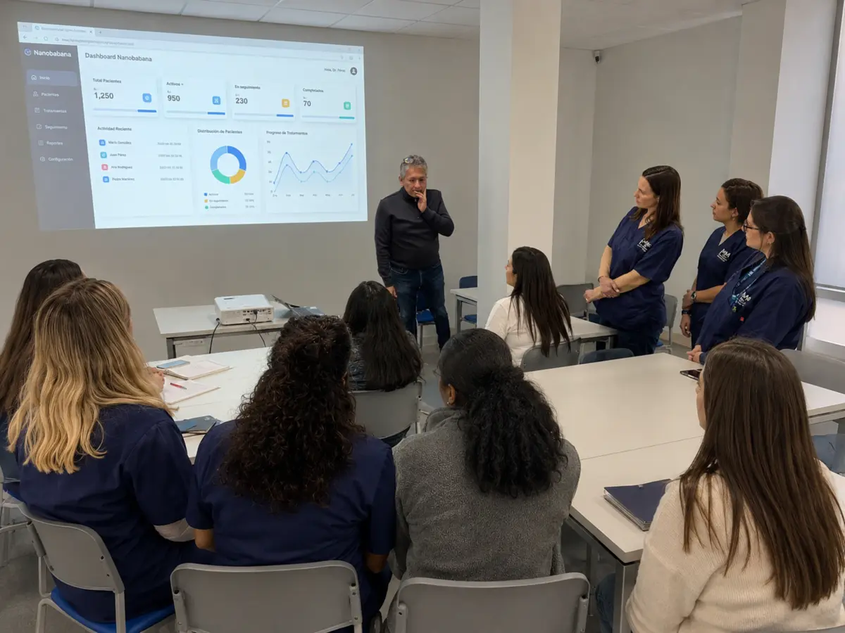 Dr. Carlos López impartiendo una formación sobre tecnología sanitaria